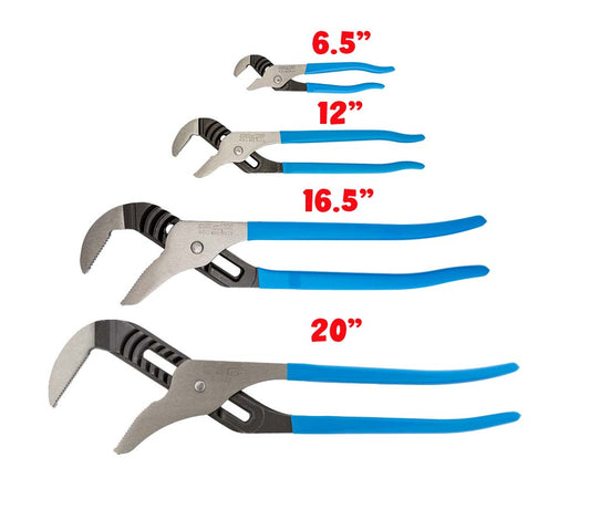 4PC PIT CREW XL TONGUE & GROOVE (WATERPUMP) PLIERS SET FROM CHANNELLOCK