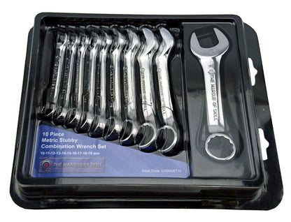 12pc Ratchet Spanner Set 8-19mm + Stubby Spanner Set - Britool Hallmark