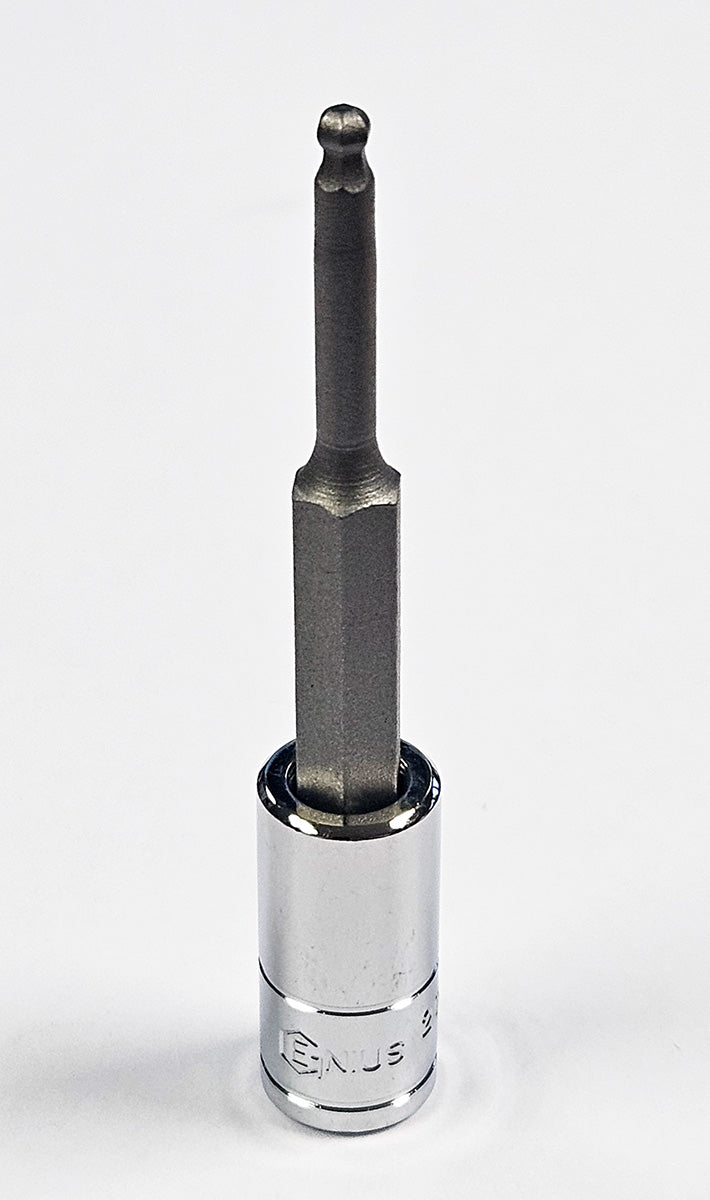 1/4" Drive 3mm Ball End Wobble Allen Key Hexagon Bit Socket From Genius Tools