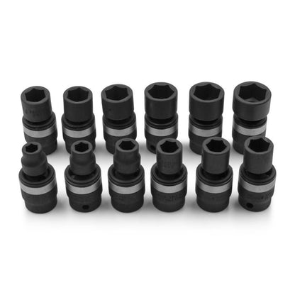 12Pc 3/8" Dr. Metric Swivel Impact Socket Set Genius Tools TG-312M
