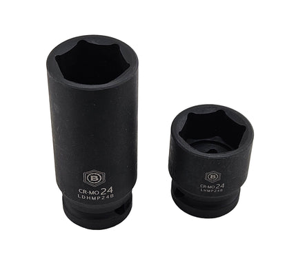 Britool Hallmark Impact Socket Set, 8-24mm - 34Pc 1/2" Drive Standard & Deep 6-Point