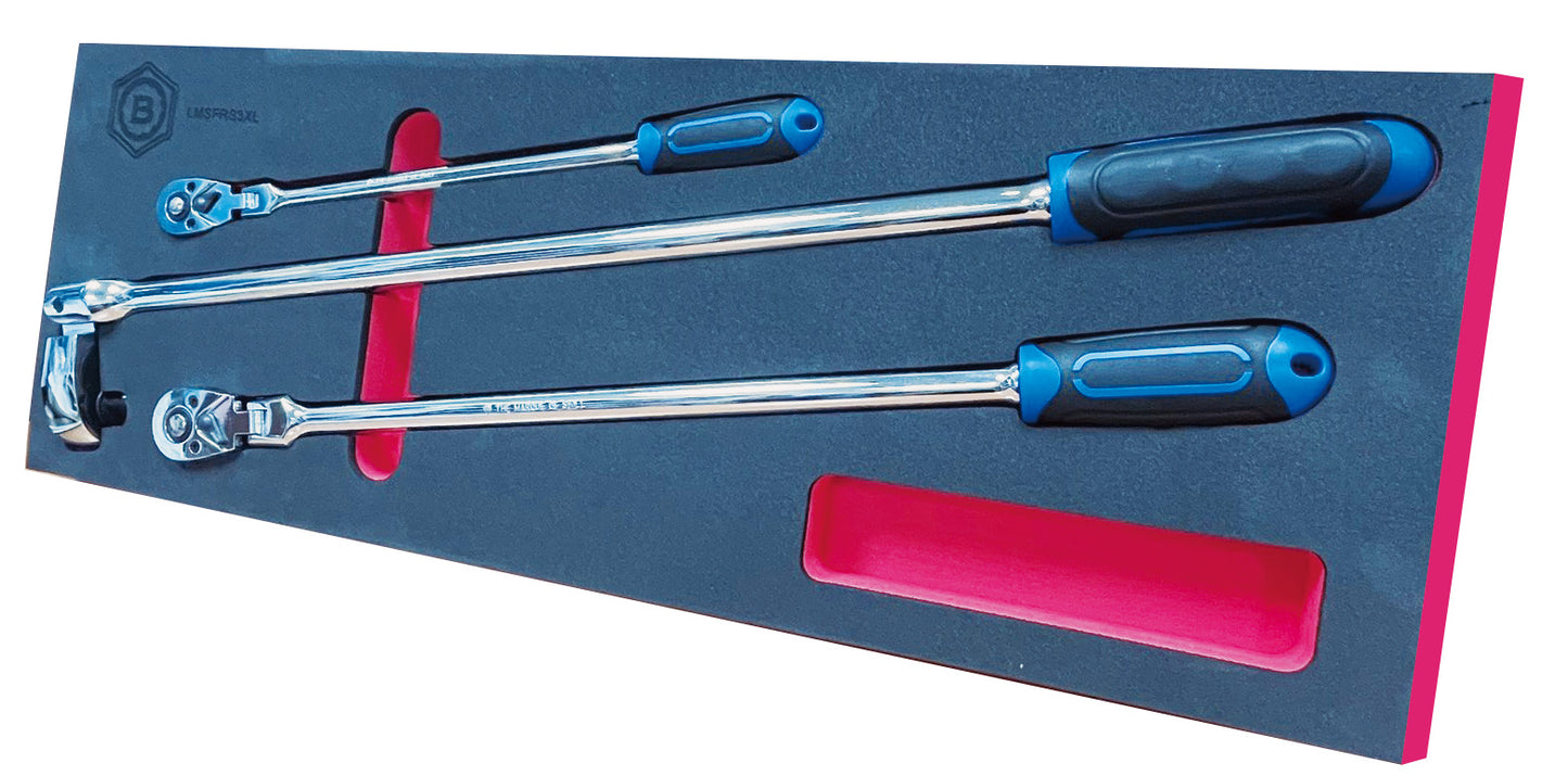 XL Flexi Head Ratchet Wrench Set 1/4", 3/8" & 1/2" - Britool Hallmark