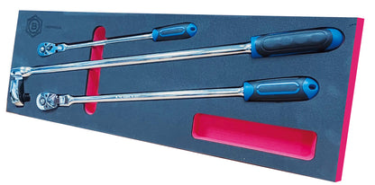 XL Flexi Head Ratchet Wrench Set 1/4", 3/8" & 1/2" - Britool Hallmark