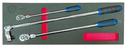 XL Flexi Head Ratchet Wrench Set 1/4", 3/8" & 1/2" - Britool Hallmark