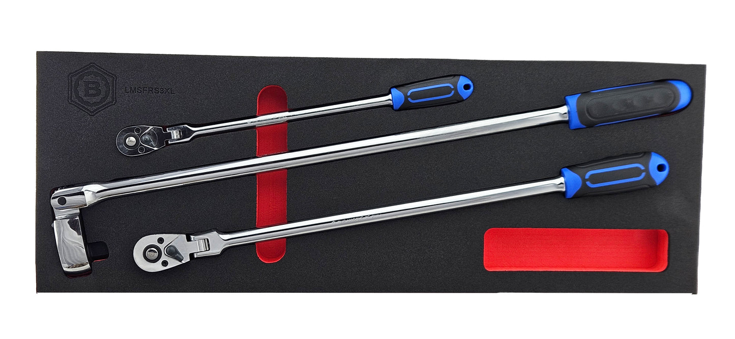 XL Flexi Head Ratchet Wrench Set 1/4", 3/8" & 1/2" - Britool Hallmark