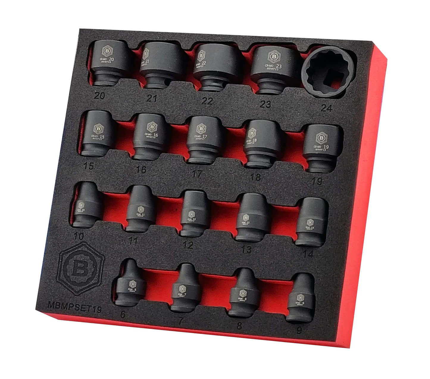 1/2" Drive Deep Impact 12-Point Socket Set + 3/8" Impact Socket Set - Britool Hallmark