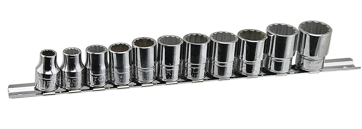 Britool England 3/8" Drive 12-Point Socket Set 8-19mm - Made in UK