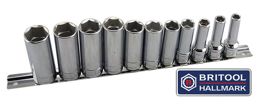 Britool 3/8" Drive Deep 6-Point Socket Set 7-19mm