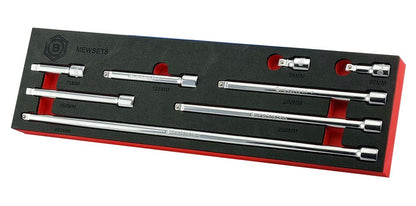 Britool 3/8" Dr. Standard & Deep Socket Set (12 Point) 6-24mm + Wobble Extension Bar Set