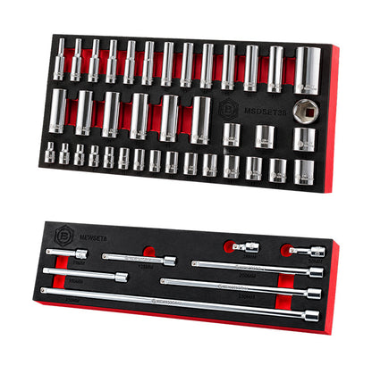 Britool 38Pc 3/8" 6Pt Standard & Deep Socket Set 6-24mm + Extension Bar Set