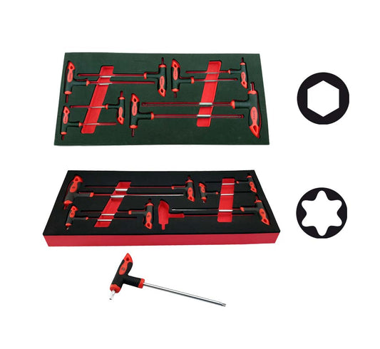 T-Bar Hex Key Set 2-10mm & Torx Set T10-T50 - Britool Hallmark