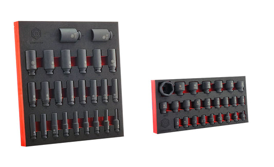 1/2" Drive 6-Point Standard & Deep Impact Socket Sets, 8-36mm By Britool Hallmark
