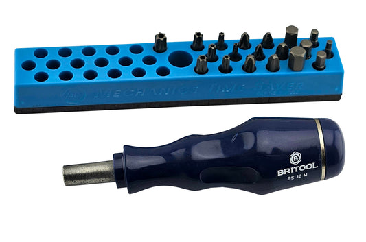 BRITOOL SCREWDRIVER & BIT SET IN MAGNETIC HOLDER