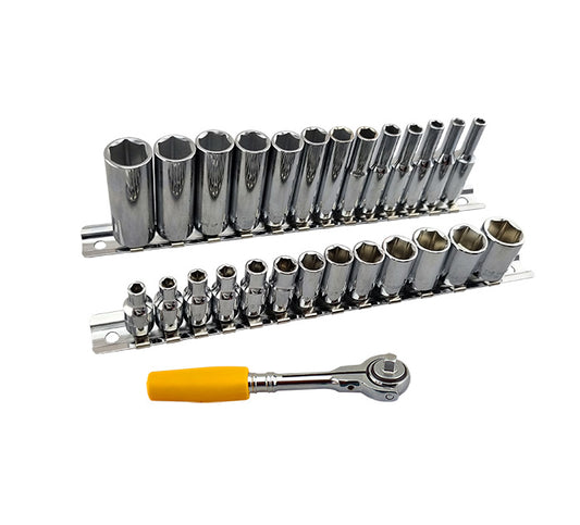 1/4" DRIVE SWIVEL HEAD RATCHET + FREE STANDARD & DEEP SOCKET SETS FROM BRITOOL HALLMARK