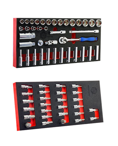 Britool 3/8" Drive Socket, Ratchet & Accessory Set + Torx & Hex Bit Socket Set