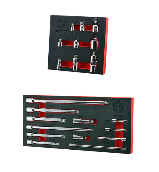 Britool Socket Adapter and Universal Joint (UJ) Set + Extension Bar Set