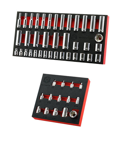 Britool 3/8" Standard & Deep Socket Set (6 Point) 6-24mm + E-Torx Socket Set