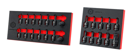 14Pc 1/2" Impact Torx & Hex Bit Socket Set + 10pc Spline Impact Set