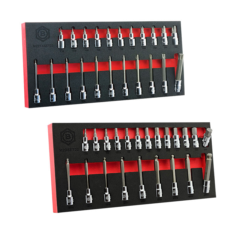 Britool 22pc Torx Bit Socket Set + 22pc Hex & Ball-end Hex Set