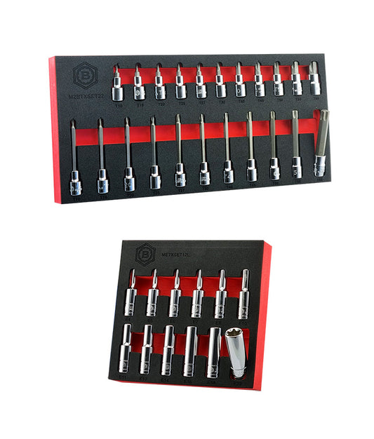 Britool Standard & Long Torx Bit Socket Set + Deep E-Torx Socket Set