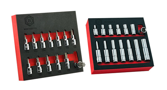 Britool Torx Star Bit Socket Set 3/8" Drive + E-Torx Socket Set 1/4" Drive