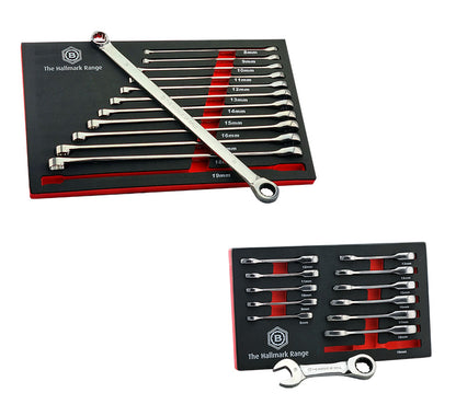 XL Double Ring Ratchet Spanner Set + FREE Stubby Set | Britool Hallmark