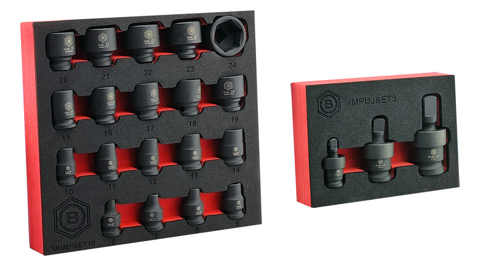 Britool 3/8" Dr. Standard Impact Socket Set + FREE Impact UJ Set