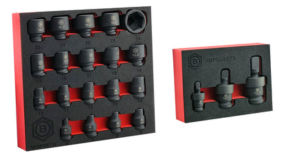 Britool 3/8" Dr. Standard Impact Socket Set + FREE Impact UJ Set
