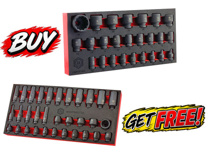 25Pc 1/2" 12-Point Impact Socket Set + FREE 3/8" Set | Britool Hallmark