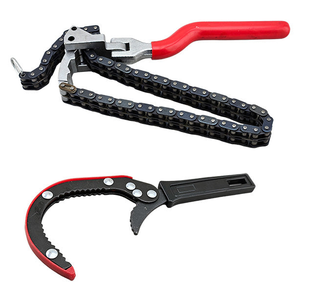 Chain Oil Filter Wrench (Ø60–160mm capacity) + FREE Quick Action Oil Filter Wrench