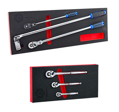 XL Flexi Head Ratchet Wrench Set + Pear Head Ratchet Set 1/4", 3/8" & 1/2"