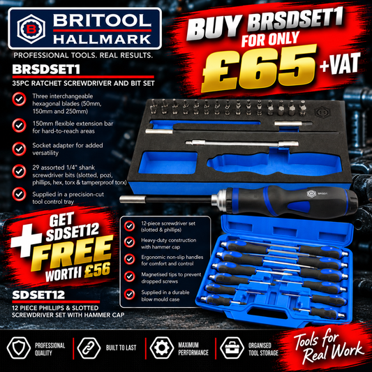 35pc Ratchet Screwdriver and Bit Set + FREE 12pc Screwdriver Set