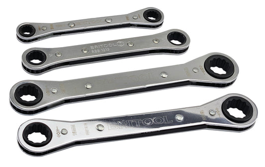 BRITOOL FLAT RATCHETING RING SPANNER / BOX WRENCH SET