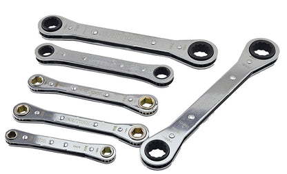 Britool 6pc Flat Ratcheting Ring Spanner / Box Wrench Set