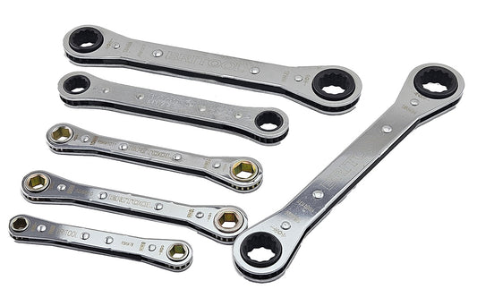 Britool 6pc Flat Ratcheting Ring Spanner / Box Wrench Set