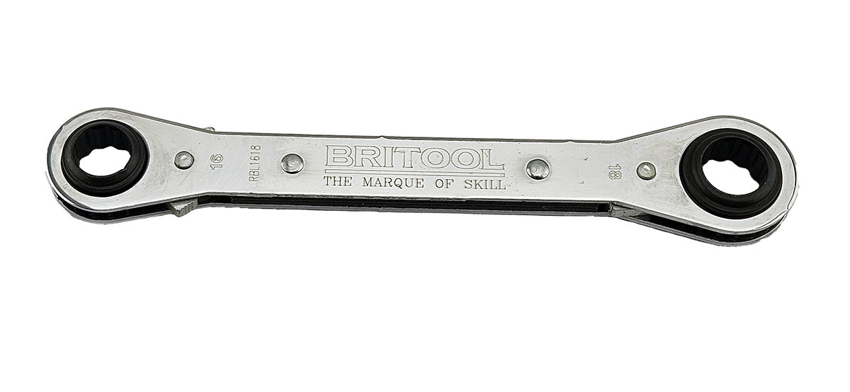 Britool Metric Latch-On Flat Ratcheting Ring Spanner Range