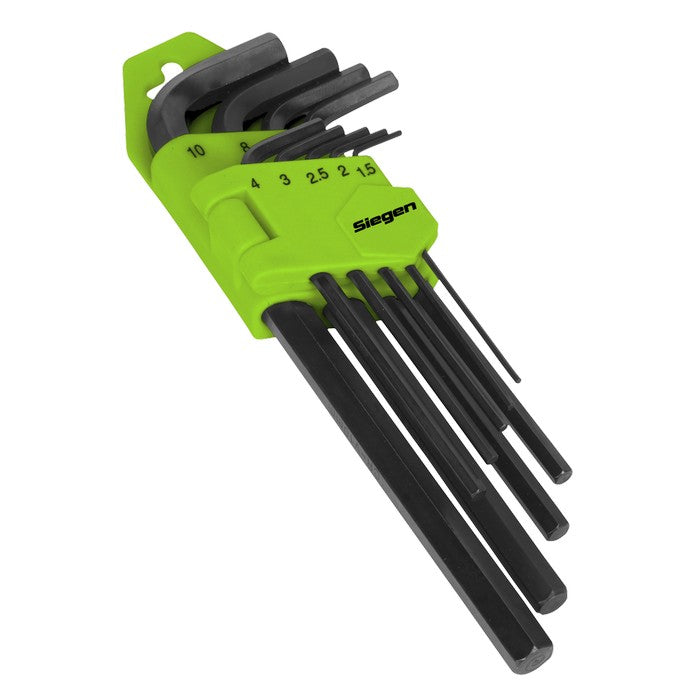 9Pc Long Hex Key Set 1.5–10mm – Chrome Vanadium Steel