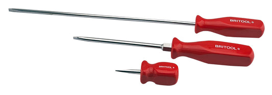 BRITOOL SLOTTED FLAT BLADE SCREWDRIVERS 5MM, 5.5MM AND 6.5MM TIPS