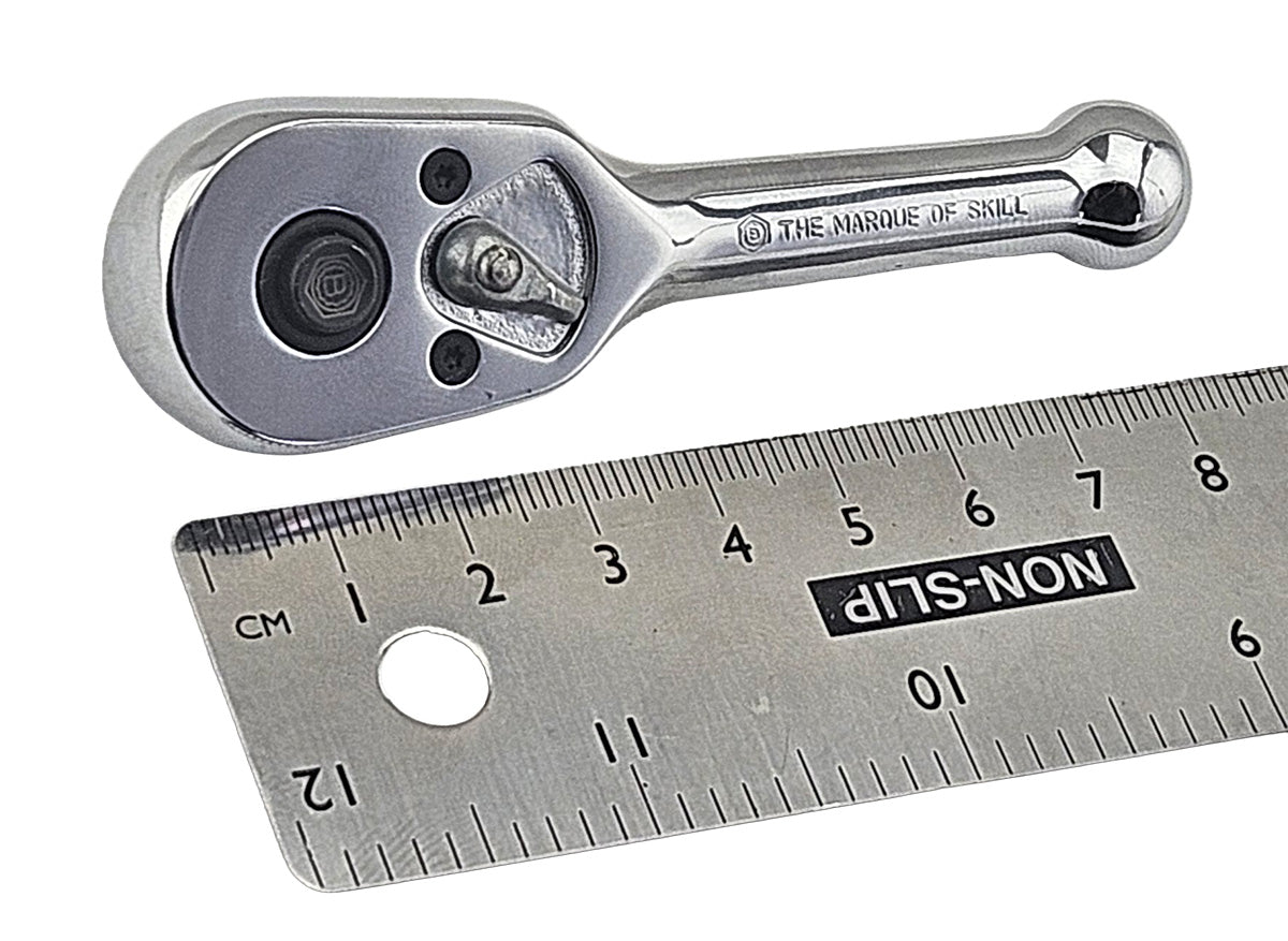 Britool Hallmark Stubby Pear-Hear Ratchet Wrench - 1/4" Drive