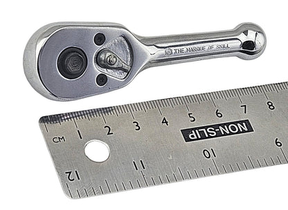 Britool Hallmark Stubby Pear-Hear Ratchet Wrench - 1/4" Drive