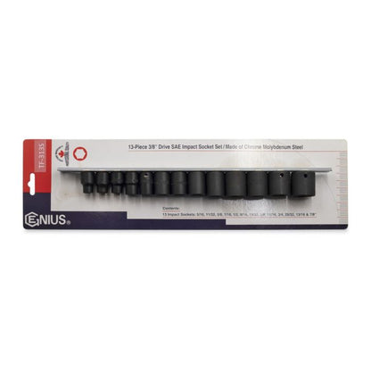 13Pc 3/8" Drive AF Impact Socket Set Genius Tools TF-313S