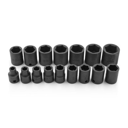 16Pc 3/8" Drive Metric Impact Socket Set 7-22mm From Genius Tools