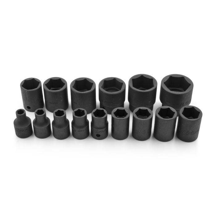 15Pc 1/2" Dr. AF Impact Socket Set Genius Tools 3/8" - 1-1/4" TF-415S