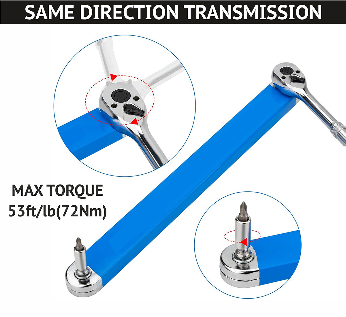 15" Ratchet Extension Bar with Socket Adaptors