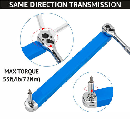 15" Ratchet Extension Bar with Socket Adaptors