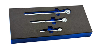 3pc Mini Head Ratchet Set - Ideal For Tight Spaces