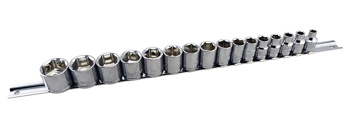 16pc 3/8" Drive Metric Socket Set 6-24mm - 6-point