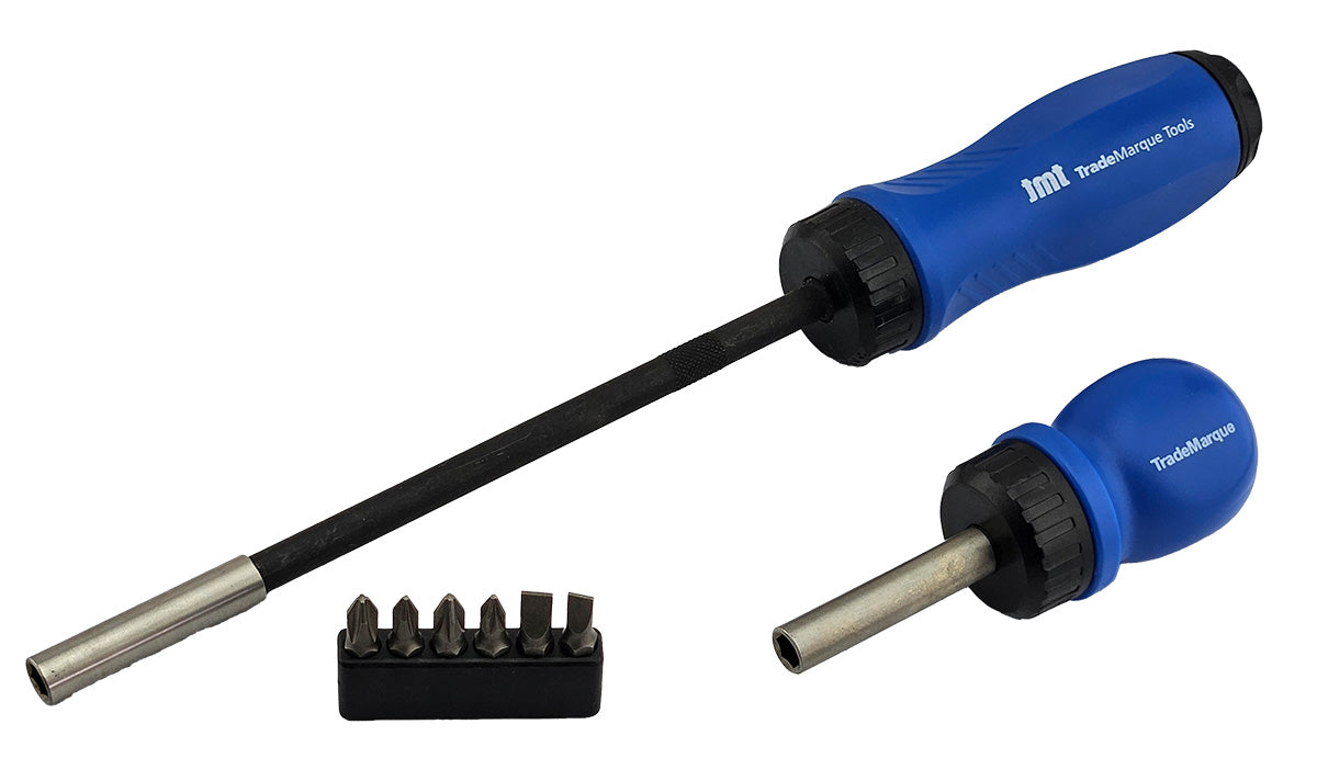 GEARLESS CLUTCH RATCHET SCREWDRIVERS LONG & STUBBY WITH BITS