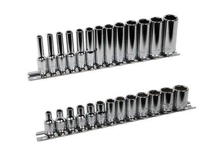 1/4" Drive Metric Standard & Deep Hexagon (6-Point) Socket Sets 4mm-14mm
