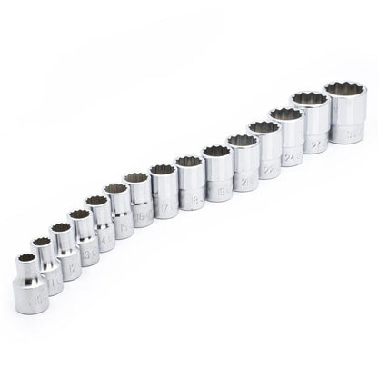 15 Piece 1/2" Drive AF Bi-Hex Socket Set Genius Tools TW-415S